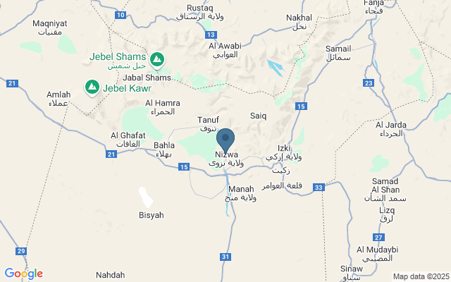 Kaart met locatie Geitenmarkt Nizwa